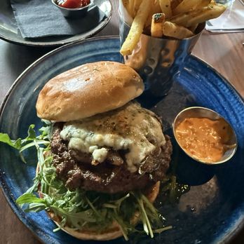 Eureka! - Black and Blue Mushroom Burger. Spicy aioli on the side - Burgers Near Me - Claremont, California Eureka! - Black and Blue Mushroom Burger. Spicy aioli on the side - Burgers Near Me - Claremont, California