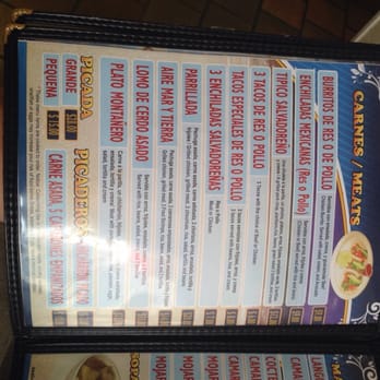 El Salvadoreno Restaurant - a menu for a restaurant - Spanish Near Me - Central Falls, Rhode Island El Salvadoreno Restaurant - a menu for a restaurant - Spanish Near Me - Central Falls, Rhode Island