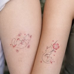 Baron Art Tattoo & Piercing Studio - Cat design by Helen, cute matching!