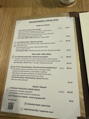 Menu photo 2 Restaurace Mincovna Prague, PR Menu photo 2 Restaurace Mincovna Prague, PR