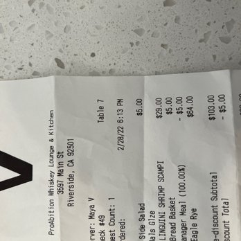 ProAbition - Bar tab. - New American Near Me - Riverside, California ProAbition - Bar tab. - New American Near Me - Riverside, California