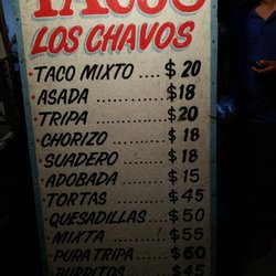 Tacos Los Chavos - Menu as if 4/18