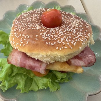 Docel Pastelaria - Bagel Breakfast Sandwich with bacon - Gelato Near Me