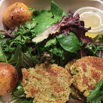 Yolklore - MO Garden Greens (falafel salad) with crispy smashed potatoes - Breakfast & Brunch Near Me - St. Louis, Missouri