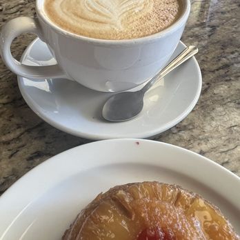Rabalais' Bistro - Hazelnut latte & pineapple upside down cake slice - Bakeries Near Me - Santa Paula, California Rabalais' Bistro - Hazelnut latte & pineapple upside down cake slice - Bakeries Near Me - Santa Paula, California