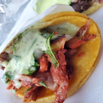 Tacos La Central - Adobada taco did have some chewy pieces and no heat - Tacos Near Me - Rialto, California Tacos La Central - Adobada taco did have some chewy pieces and no heat - Tacos Near Me - Rialto, California