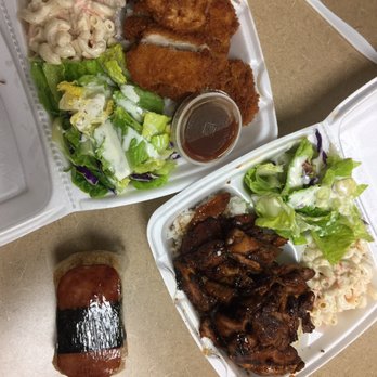Ana's Island Grill - Chicken Katsu/Coconut Shrimp Mixed Plate and BBQ Chicken Lunch Plate plus spam musubi - Hawaiian Near Me - Euless, Texas
