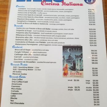 Lillo Cucina Italiana - Menu - Cafes Near Me - Brooklyn, New York