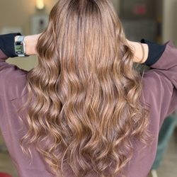 DMH Hair Salon - Long brown hair with curls, styled by DMH Hair Salon in Briarcliff Manor, NY