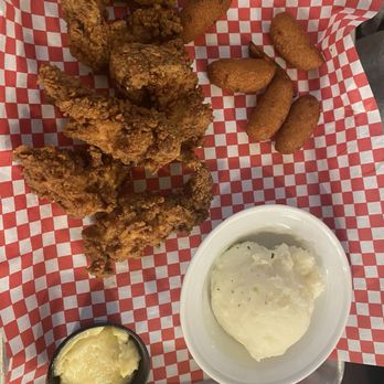 Sago's - Hand breaded chicken tenders with mashed potatoes and hush puppies. chicken crunchy breading and perfect - Convenience Stores Near Me - Penhook, Virginia Sago's - Hand breaded chicken tenders with mashed potatoes and hush puppies. chicken crunchy breading and perfect - Convenience Stores Near Me - Penhook, Virginia