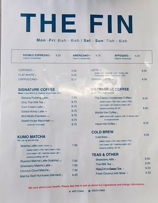 Menu photo 3 The Fin Coffee Murrieta, CA Menu photo 3 The Fin Coffee Murrieta, CA