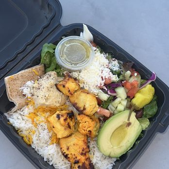 Rice Mediterranean Kitchen - Chicken Joojeh Platter - Middle Eastern Near Me - North Miami, Florida Rice Mediterranean Kitchen - Chicken Joojeh Platter - Middle Eastern Near Me - North Miami, Florida