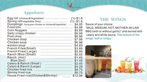 Menu photo 5 Wings&Tea Wilton Manors, FL