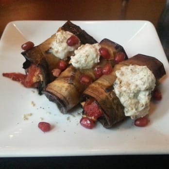 Saluté Tapas Restaurant & Bar - Eggplant canelloni, $15 - New Zealand Near Me - Greytown, WGN Saluté Tapas Restaurant & Bar - Eggplant canelloni, $15 - New Zealand Near Me - Greytown, WGN