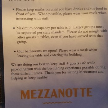Mezzanotte - Pandemic House Rules (8/21/20) - Italian Near Me - Seattle, Washington Mezzanotte - Pandemic House Rules (8/21/20) - Italian Near Me - Seattle, Washington