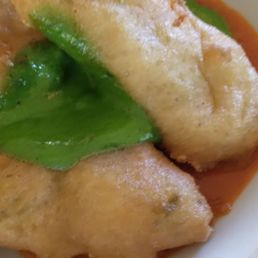 Deep Fried Zucchini Blossoms--cheese inside, delicious Deep Fried Zucchini Blossoms--cheese inside, delicious