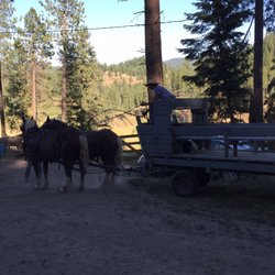 Rider Ranch - Getting the horses unhitched from the wagon.