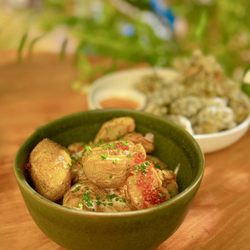 Bar Piccino - Potato Tostones w/ kumquat kosho, salmon roe, chive | $12