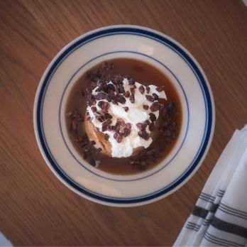 La Copine - Espresso panna cotta, brown sugar caramel, cocoa nibs, mascarpone - New American Near Me - Yucca Valley, California