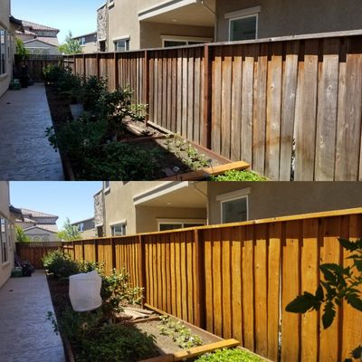 Wood repair/staining! - (1) Client requested to bring some color back into her aged faded fence
(2) Garden bed repair/stain Wood repair/staining! - (1) Client requested to bring some color back into her aged faded fence
(2) Garden bed repair/stain