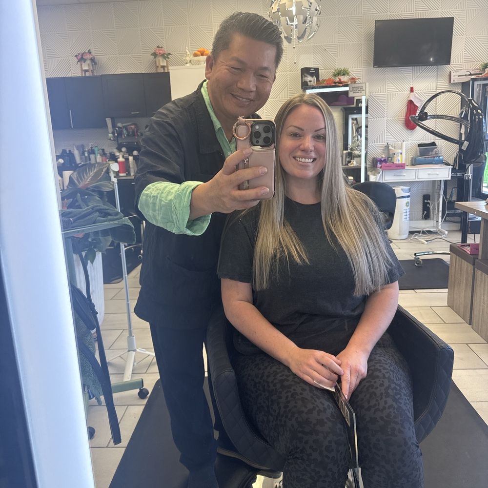Tommy and I finished product! @ Queenie's Hair Salon in Carrollwood :)