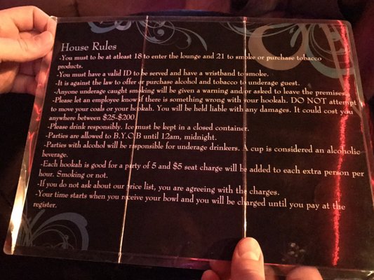 Menu photo 5 Hookahookah Lounge Honolulu, HI