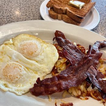 Mustang Sally's Diner - The Classic F-250 (over easy eggs, bacon, hash browns, wheat toast) - American Near Me - Henderson, Nevada Mustang Sally's Diner - The Classic F-250 (over easy eggs, bacon, hash browns, wheat toast) - American Near Me - Henderson, Nevada