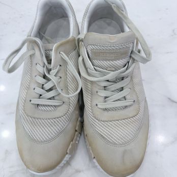 River Oaks Cleaners - After washed the shoes became yellow, and there was a hole! - Sewing & Alterations Near Me - Sugar Land, Texas River Oaks Cleaners - After washed the shoes became yellow, and there was a hole! - Sewing & Alterations Near Me - Sugar Land, Texas