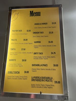 Menu photo 4 Sin City Tacos Las Vegas, NV