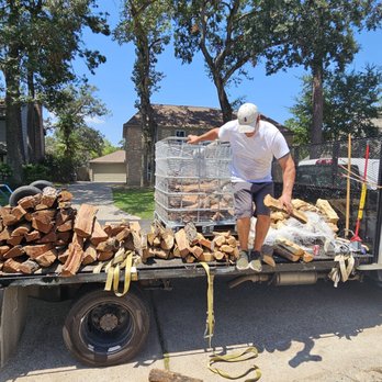 Indian Head Firewood - This is actually Uncle Mike unloading this beautiful wood and selecting the most perfect pieces and then I also giving me multiple samples - Firewood Near Me - Houston, Texas Indian Head Firewood - This is actually Uncle Mike unloading this beautiful wood and selecting the most perfect pieces and then I also giving me multiple samples - Firewood Near Me - Houston, Texas