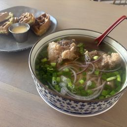 Oxtail Pho, Pandan Waffle