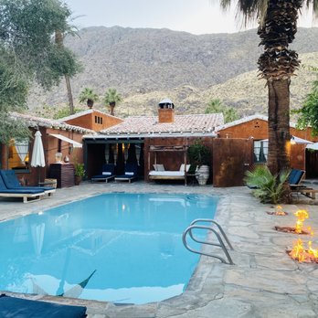 Korakia Pensione - My preferred side of the property. They turn the fire on at dusk, and the pool is open 24 hours. - Hotels Near Me - Palm Springs, California Korakia Pensione - My preferred side of the property. They turn the fire on at dusk, and the pool is open 24 hours. - Hotels Near Me - Palm Springs, California