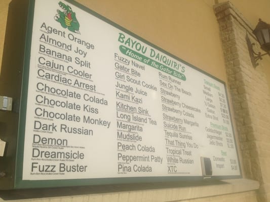 Menu photo 8 Bayou Daiquiris Metairie, LA