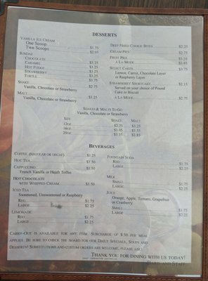 Menu photo 1 Barb's Cafe Florence, WI