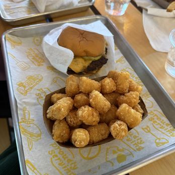 Proudly Serving - PS burger with tater tots - Burgers Near Me - Redondo Beach, California