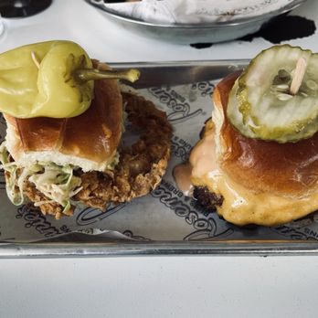 Rosemarie's Buns and Brews - Cajun soft shell crab and Rosie sliders - Burgers Near Me - Encinitas, California Rosemarie's Buns and Brews - Cajun soft shell crab and Rosie sliders - Burgers Near Me - Encinitas, California