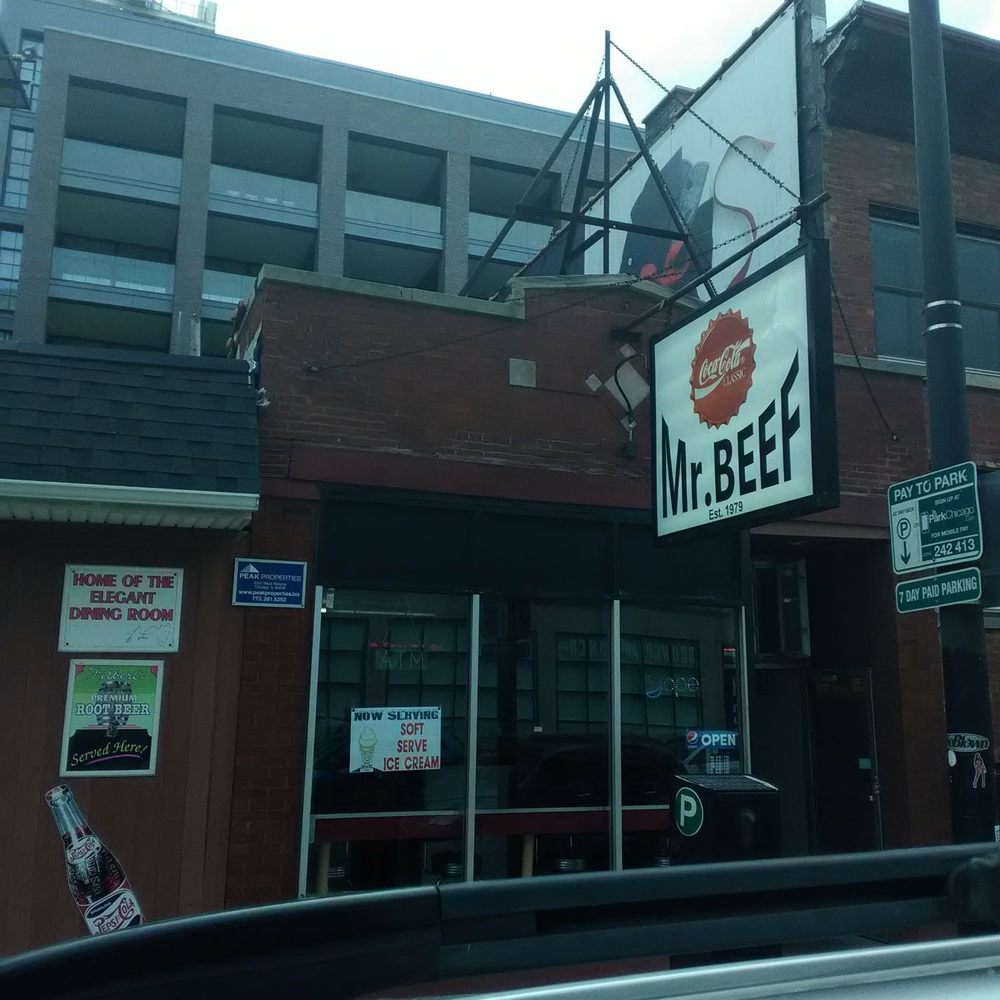 Mr. Beef - Here's a photo of the outside with me standing on the street - Fast Food Near Me - Chicago, Illinois Mr. Beef - Here's a photo of the outside with me standing on the street - Fast Food Near Me - Chicago, Illinois