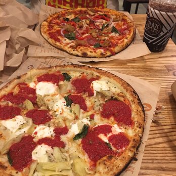 Blaze Pizza - Art Lover (with Basil and Parm) and a BYO. - Salad Near Me - Tallahassee, Florida Blaze Pizza - Art Lover (with Basil and Parm) and a BYO. - Salad Near Me - Tallahassee, Florida
