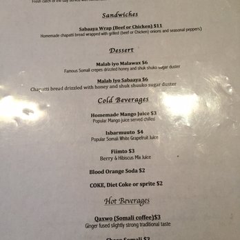 Safari - Menu as of 7/8/17 - Somali Near Me - New York, New York Safari - Menu as of 7/8/17 - Somali Near Me - New York, New York