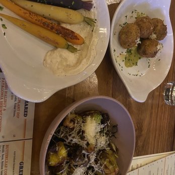 Monarch Ocean Pub - Appetizers- brussel sprouts, carrots and risotto balls - Gastropubs Near Me - Del Mar, California