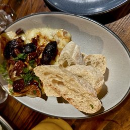 smoked brie with hot honey and figs
