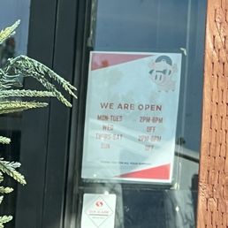 New 2023 hours Mon-Tues, Thurs-Sat 2-8 pm New 2023 hours Mon-Tues, Thurs-Sat 2-8 pm