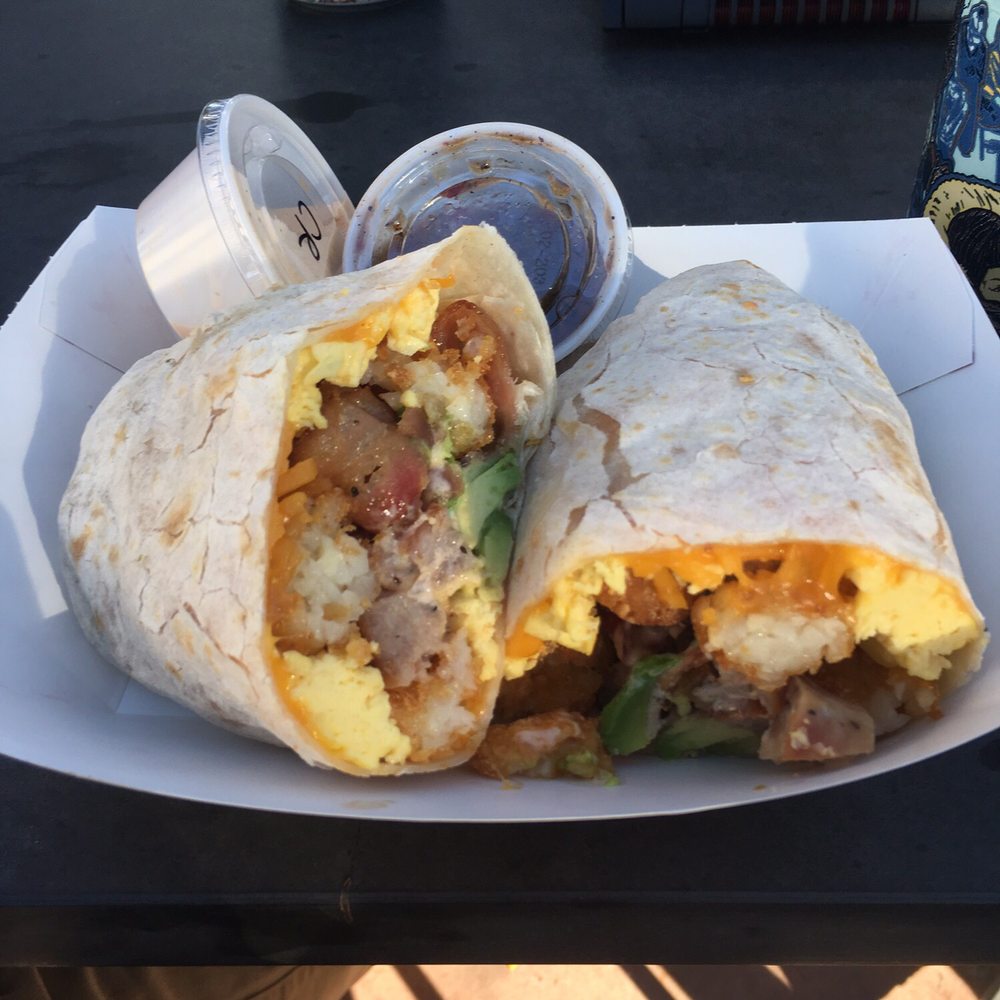 The Nugget Grill And Pub - L.B burrito with salsa and chipotle ranch. This thing will fill you up so don't eat when you're kinda hungry, eat it when you're starving - American Near Me - Long Beach, California