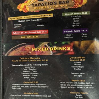 Tapatio Mexican Grill - Menu - Mexican Near Me - Westmont, Illinois