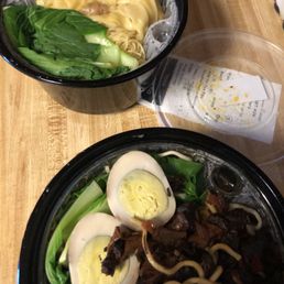 Beef noodle soup with egg and Pork Dumpling. Beef noodle soup with egg and Pork Dumpling.