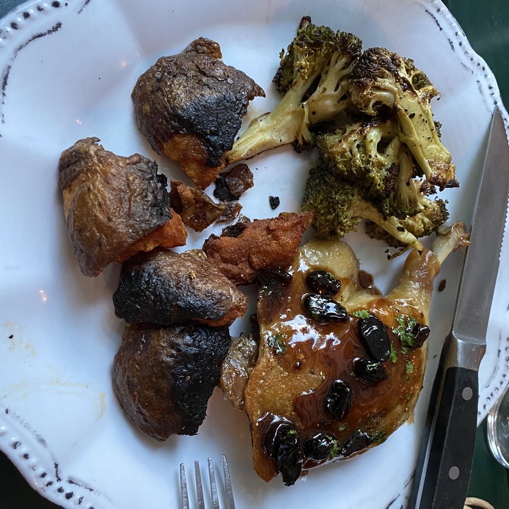 Dove + Deer - Duck, crispy potatoes and charred broccoli - Cocktail Bars Near Me - Albany, New York Dove + Deer - Duck, crispy potatoes and charred broccoli - Cocktail Bars Near Me - Albany, New York