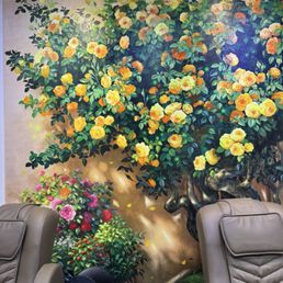 Unique hand-painted mural from Vietnam.