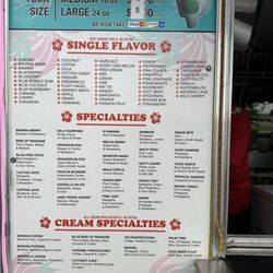 Tahiti Texas Concessions - Menu