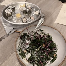 Oysters and Kale Salad
