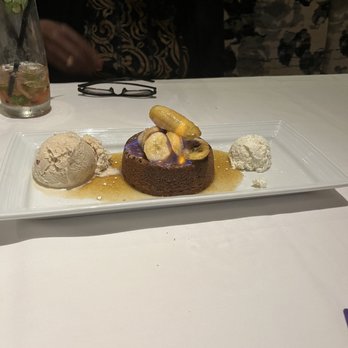 Eddie V's Prime Seafood - Bananas Foster Butter Cake - Seafood Near Me - Plano, Texas